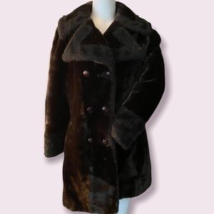Vintage Brown Faux Fur Coat